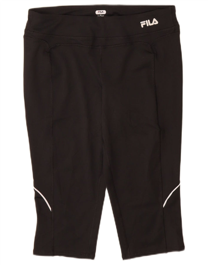 Damskie legginsy Capri FILA UK 14, średni czarny poliester