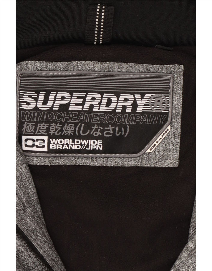 Damska kurtka wiatrówka z kapturem SUPERDRY UK 20 2XL Szary blok kolorów