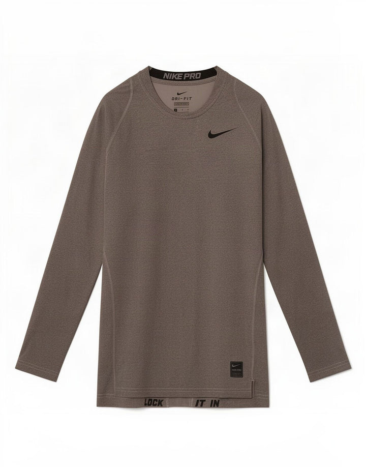 Damska koszulka Nike Dri Fit z długim rękawem, UK 10, mały, szary, kolorowy poliester