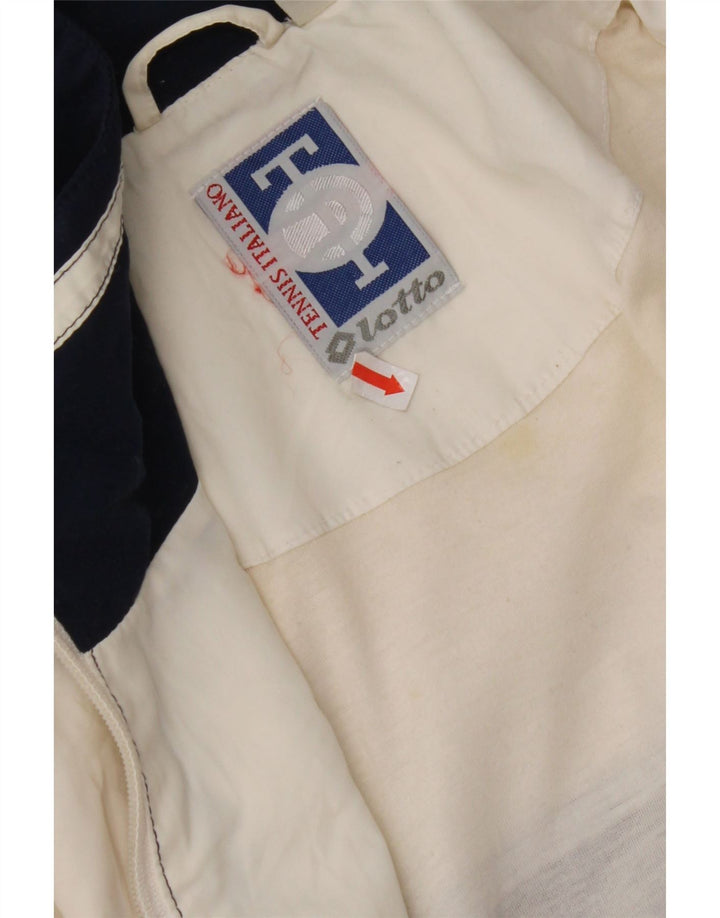 Męska kurtka dresowa LOTTO 2XL Biały poliester z blokami kolorów