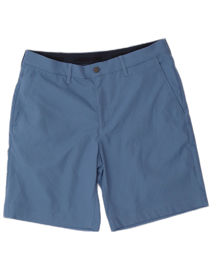 Męskie spodenki Chino LANDS END W34, duże, niebieskie, poliestrowe