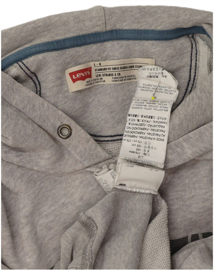 Męski sweter z kapturem z grafiką Levi's, duży, szary, bawełniany