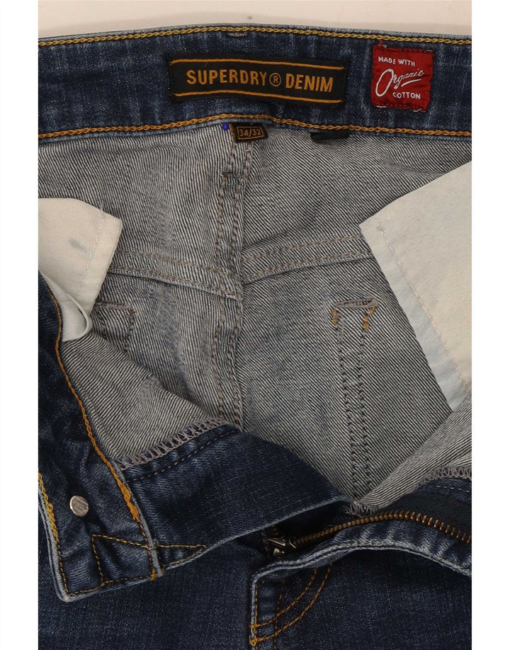 Męskie jeansy Superdry Slim W34 L32 Niebieskie, bawełniane