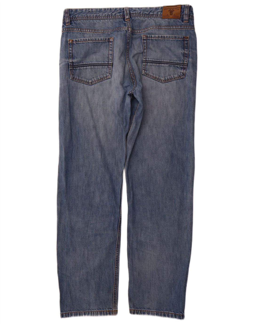 CREW CLOTHING Męskie proste dżinsy W36 L31 Niebieska bawełna