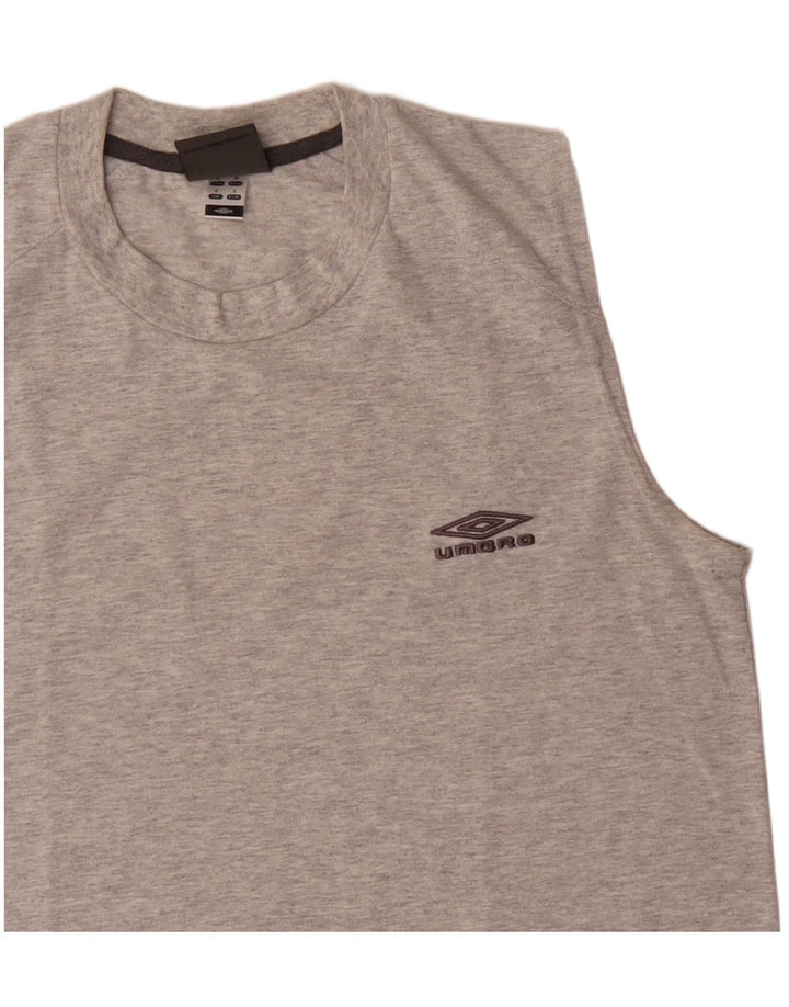 UMBRO Mens Vest Top Small Grey Cotton