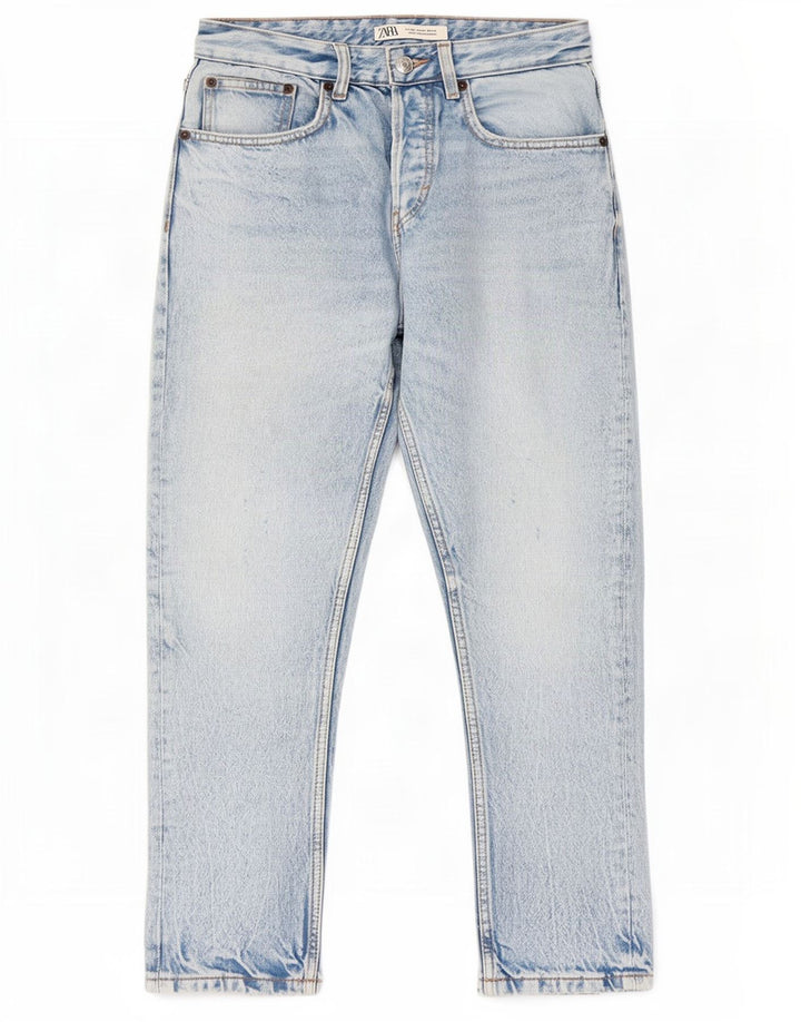 Damskie jeansy Zara w trudnej sytuacji, proste EU 36 XS W29 L26 niebieskie