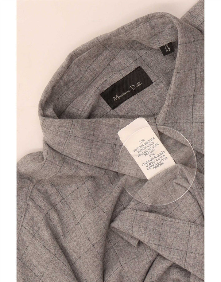 Męska wysoka koszula Massimo Dutti rozmiar 42, duża, szara wiskoza w kratę