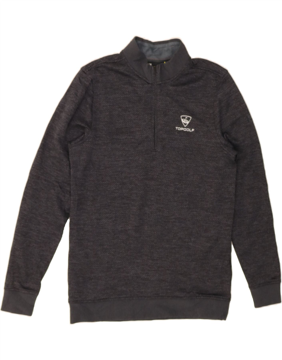 UNDER ARMOUR Mens Zip Neck Sweatshirt Jumper Medium Grey Chevron Polyester Vintage Under Armour and Second-Hand Under Armour from Messina Hembry 