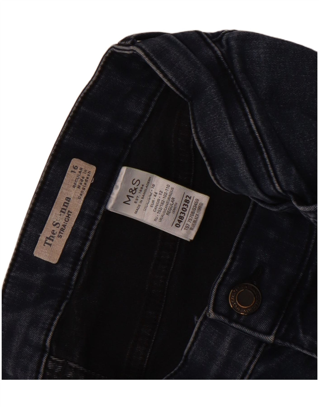 Marks & Spencer Damskie The Sienna Straight Jeans UK 16 Large W32 L29 Niebieski