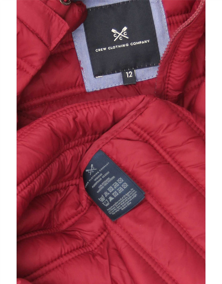 Damska ocieplana kurtka z kapturem i kapturem Crew Clothing UK 12, średni czerwony poliamid