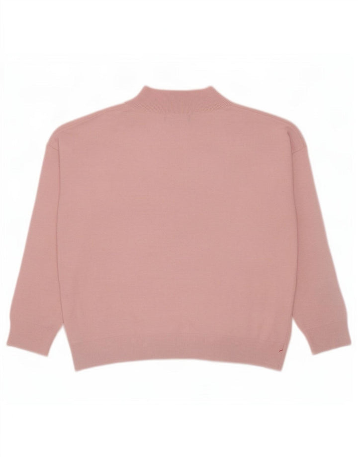Marks & Spencer Damski sweter oversize z dekoltem w kształcie litery V, UK 14, średni róż