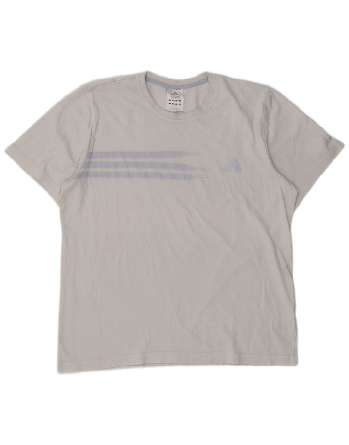 Adidas Męski T-shirt Top Duży Niebieski Bawełniany