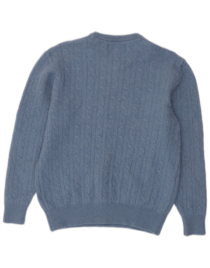 JACK WILLS Damski sweter z okrągłym dekoltem, mały, niebieski, wełniany