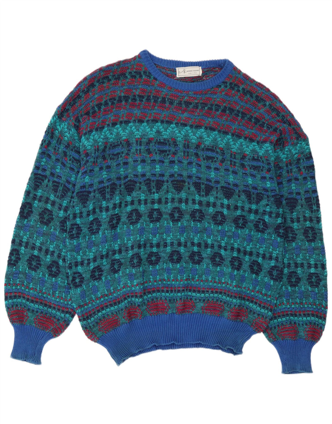 Rantonio Rubino Męski sweter z dekoltem w łódkę IT 54 XL, wielokolorowy