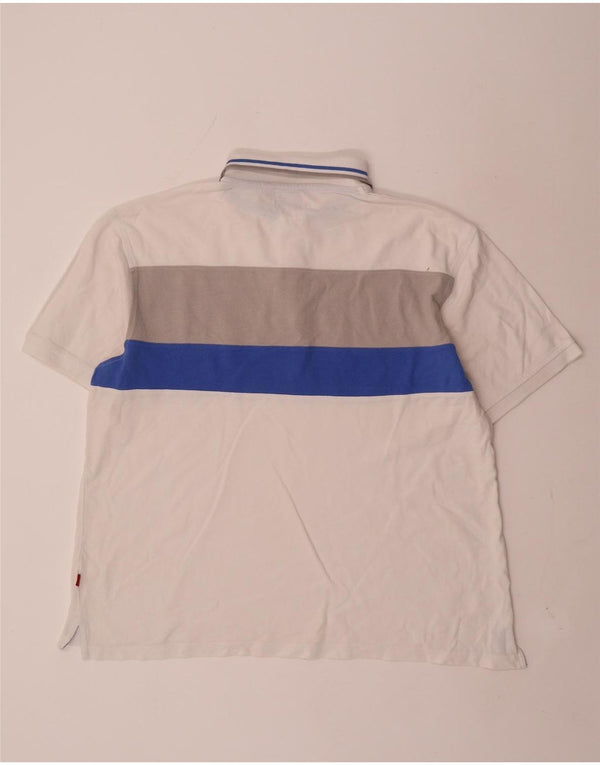 Męska koszulka polo Pierre Cardin, duża, biała, bawełniana w bloki kolorów