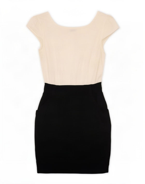 Karen Millen Womens Sheath Dress US 2 XS Black Colourblock Viscose