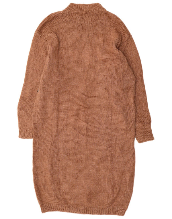 Vintage damska graficzna sukienka sweterkowa UK 18 XL brązowa nowość