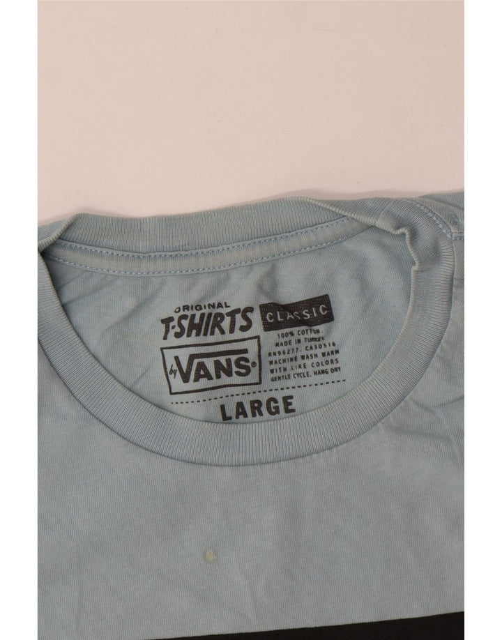 Męski T-shirt z grafiką Vans, duży, niebieski, bawełniany