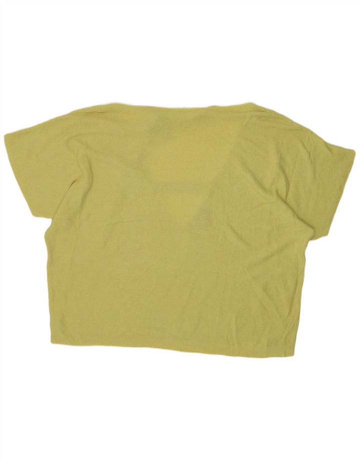 Damska bluzka oversize Oasis UK 16, duża, żółta, akrylowa