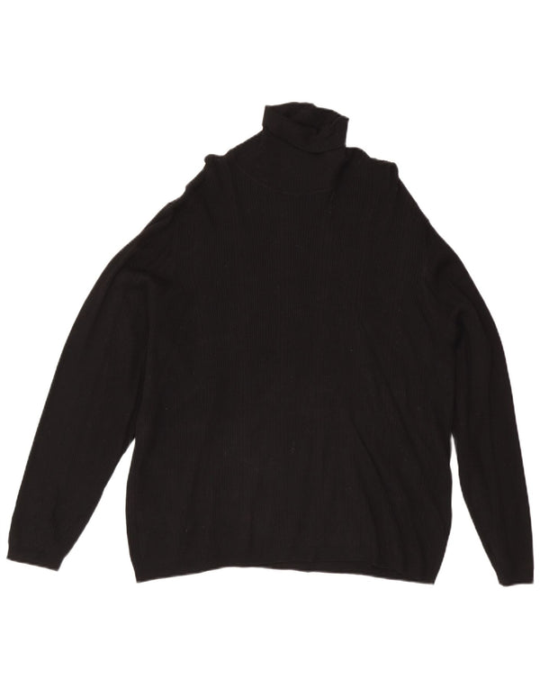 Marks & Spencer Damski sweter z golfem UK 22 3XL Czarna wiskoza