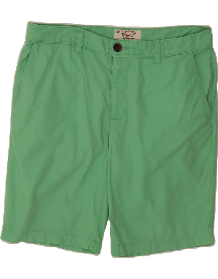 PENGUIN Womens Chino Shorts W34 Large  Green Cotton Vintage Penguin and Second-Hand Penguin from Messina Hembry 