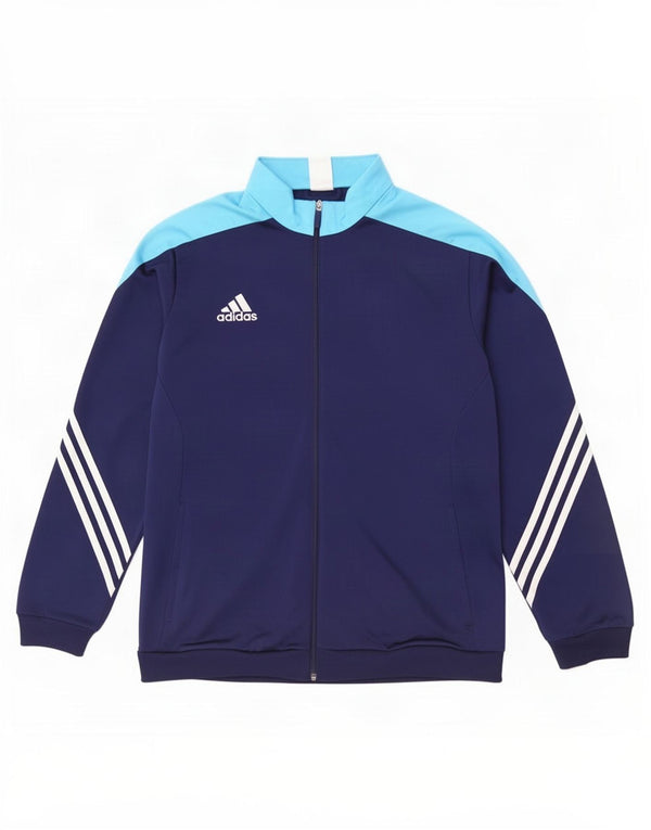 Adidas Męska bluza dresowa XL Granatowa, poliester z blokami kolorów