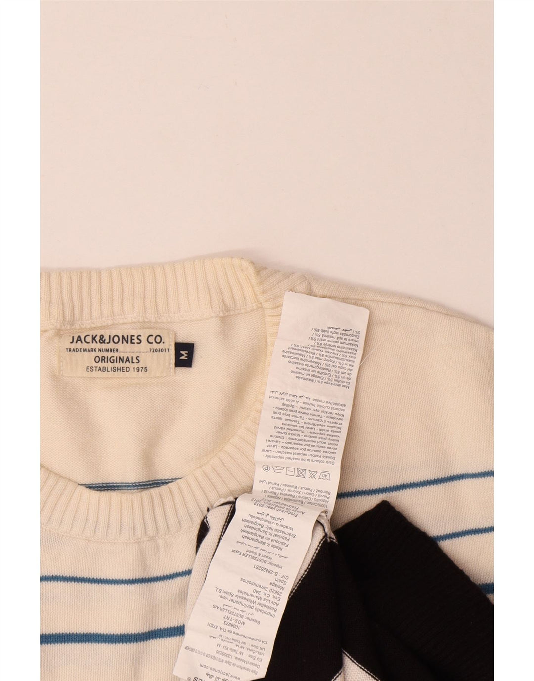 Męski sweter Jack & Jones z okrągłym dekoltem, bawełniany, średniej wielkości, w kolorze czarnym