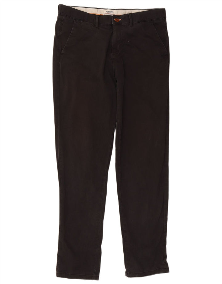 Męskie spodnie typu slim chino Jack & Jones W34 L31 czarne