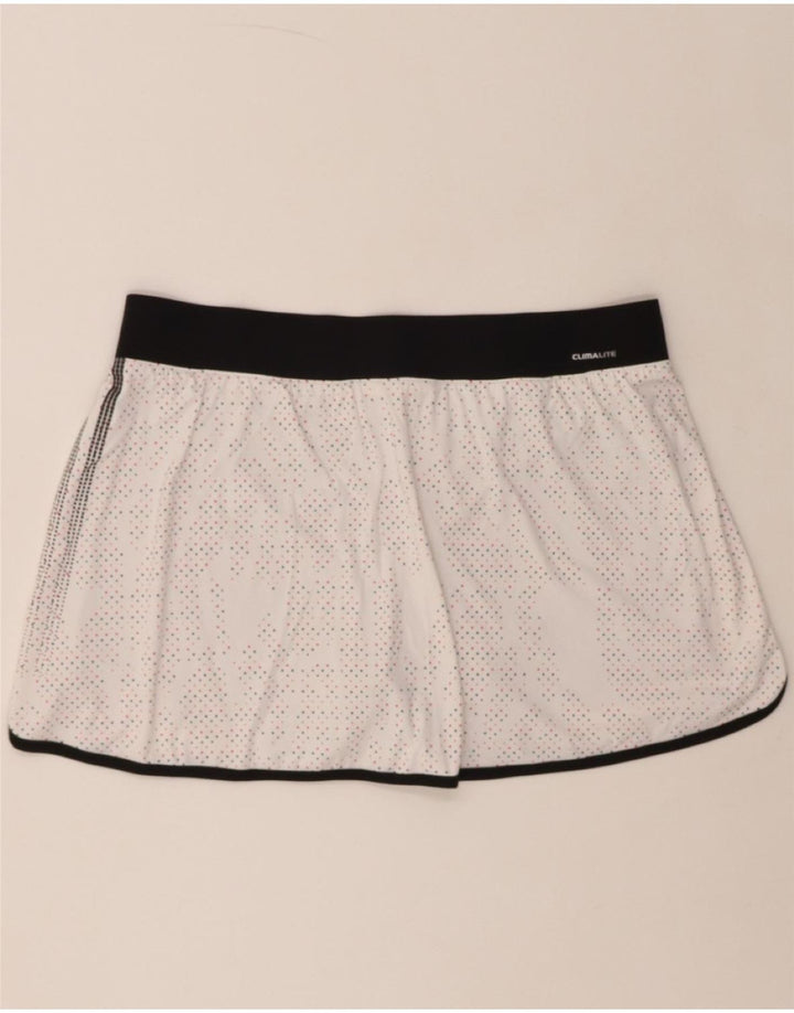 ADIDAS Womens Skort UK 14 Large  White Spotted Vintage Adidas and Second-Hand Adidas from Messina Hembry 