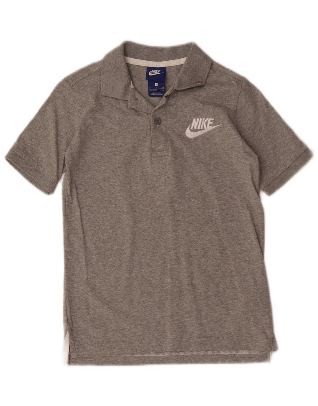 Chłopięca koszulka polo Nike w wieku 8-9 lat, mała, szara, nakrapiana bawełna