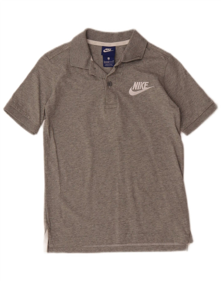 Chłopięca koszulka polo Nike w wieku 8-9 lat, mała, szara, nakrapiana bawełna