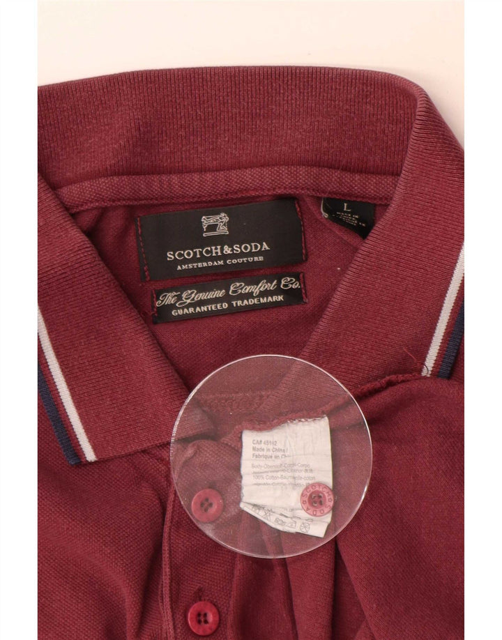 Męska koszulka polo Scotch & Soda, duża, bawełniana w czerwone paski