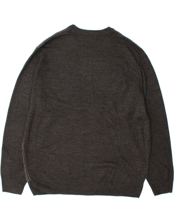 Męski sweter z okrągłym dekoltem DOCKERS 2XL, akryl w szare paski