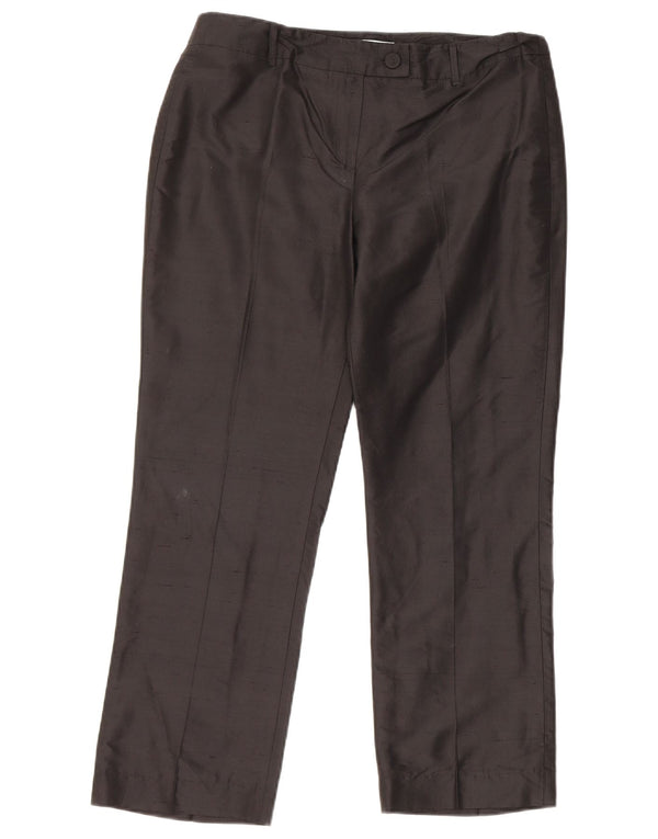 Damskie proste, przycięte spodnie Marella UK 12 Medium W30 L25 Czarny jedwab