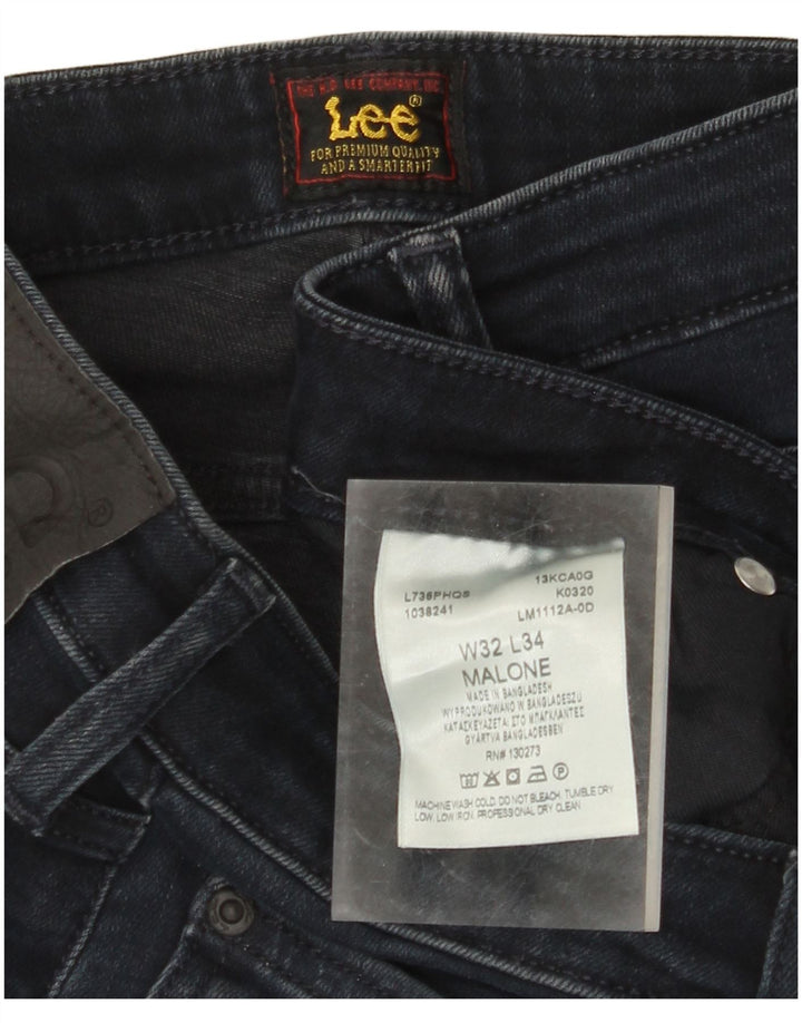 LEE Męskie jeansy Malone Skinny W32 L34 Granatowe, bawełniane