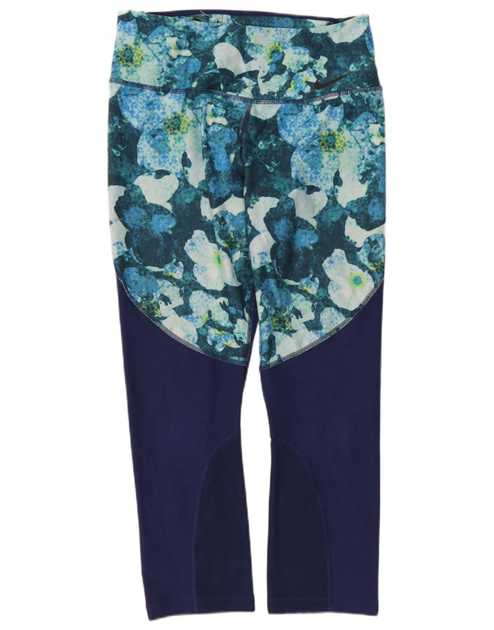 Damskie legginsy Nike Dri Fit Capri UK 12, średnie, wielokolorowe w kwiaty