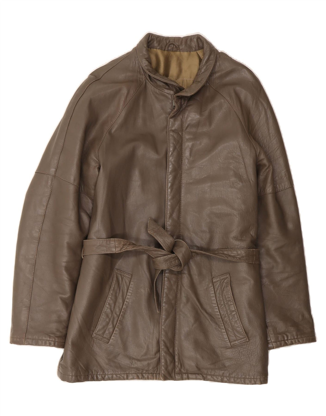 VINTAGE Mens Leather Jacket UK 36 Small Brown Leather Vintage Vintage and Second-Hand Vintage from Messina Hembry 