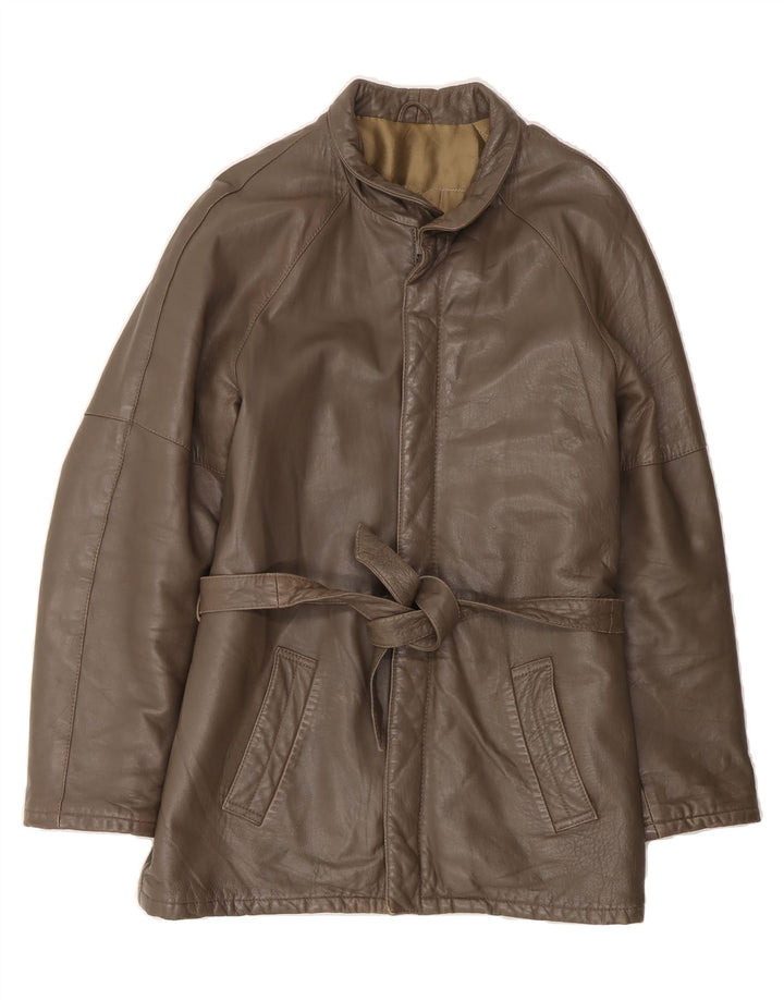 VINTAGE Mens Leather Jacket UK 36 Small Brown Leather Vintage Vintage and Second-Hand Vintage from Messina Hembry 