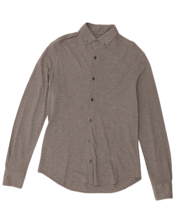 Koszula męska Massimo Dutti, średnioszara, nakrapiana