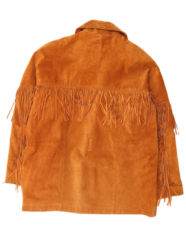 Zamszowa kurtka męska VINTAGE EU 54 2XL Brązowa skóra