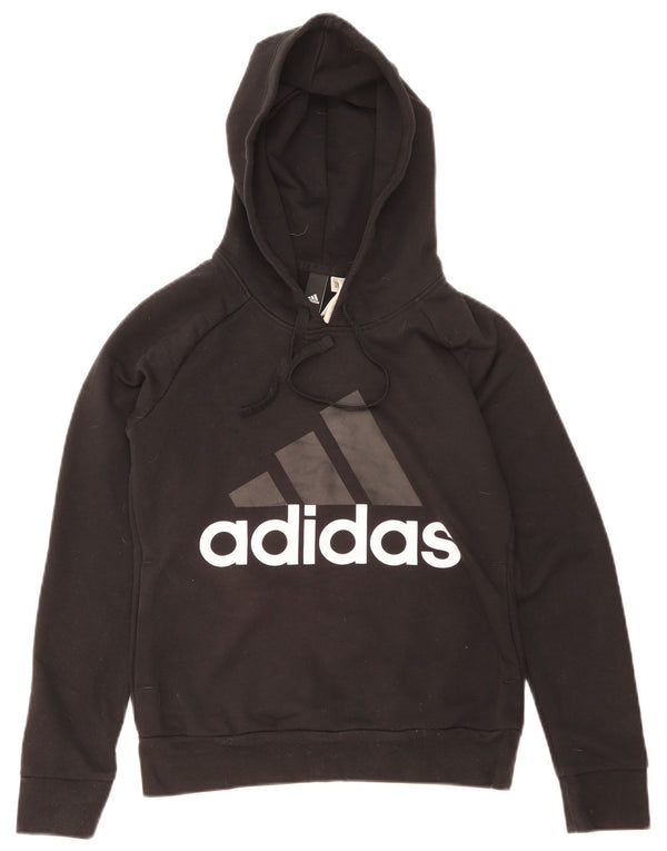 Damska bluza z kapturem Adidas Graphic UK 4/6 XS Czarna bawełna