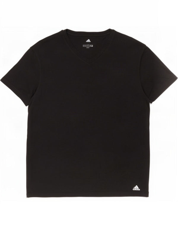 Adidas Męski T-shirt Top Duży Czarny Bawełniany