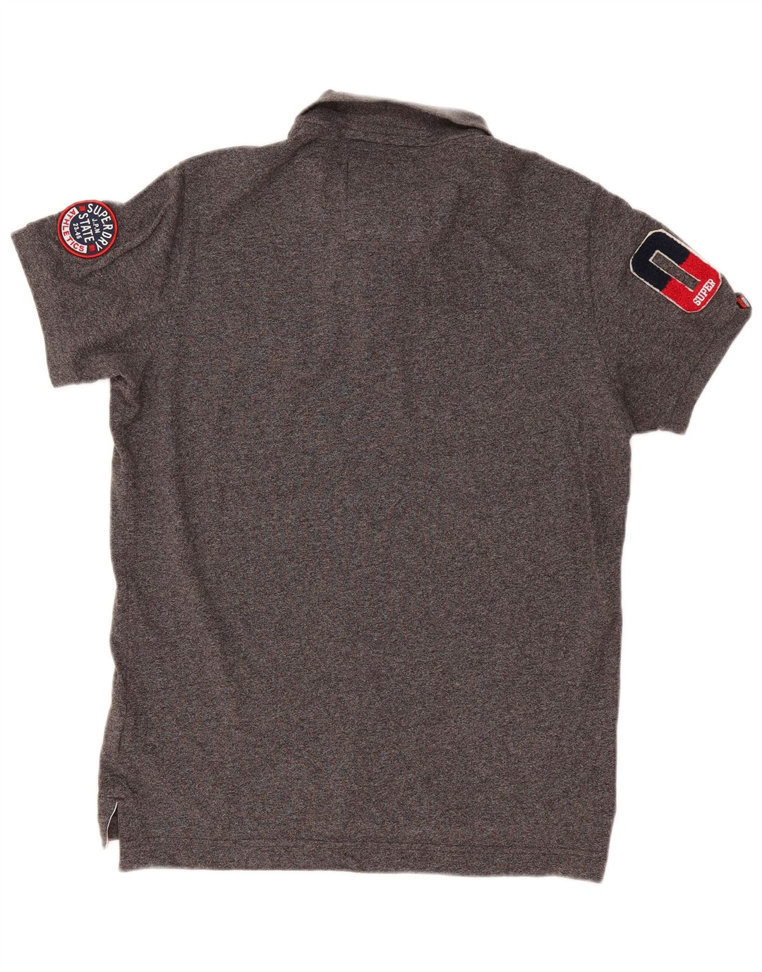 Męska koszulka polo Superdry z grafiką XL, szara, bawełniana w plamki