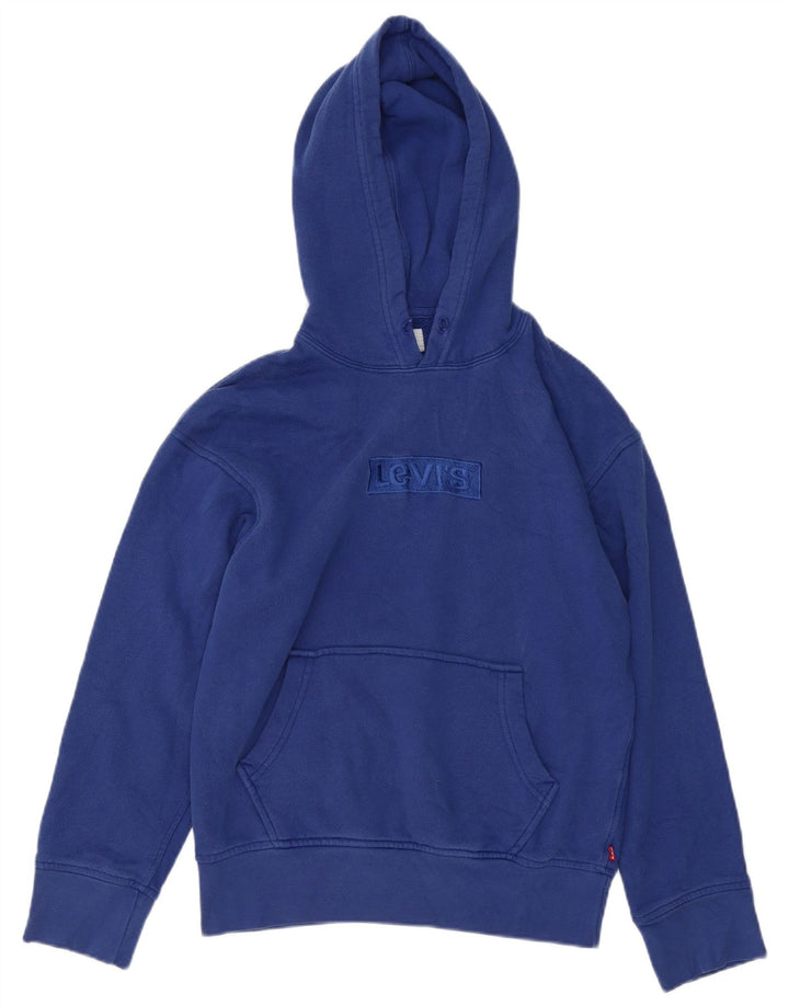 Męski sweter z kapturem Levi's z grafiką, mały, niebieski, bawełniany