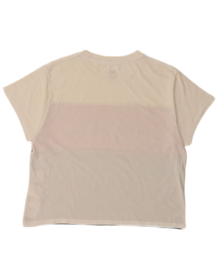 Damska koszulka LEVI'S Crop Graphic Top UK 10 Small White Colorblock