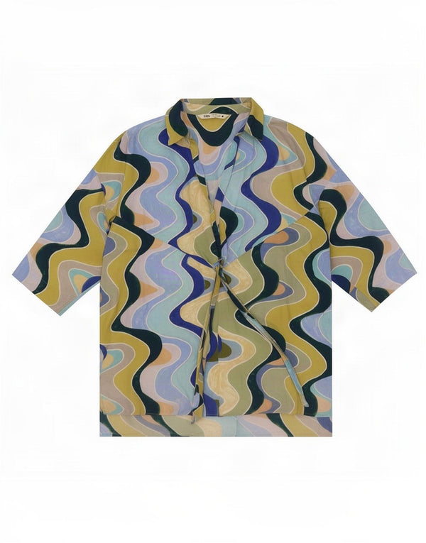 Damska tunika oversize Zara z abstrakcyjnym wzorem, UK 10, mała, wielobarwna