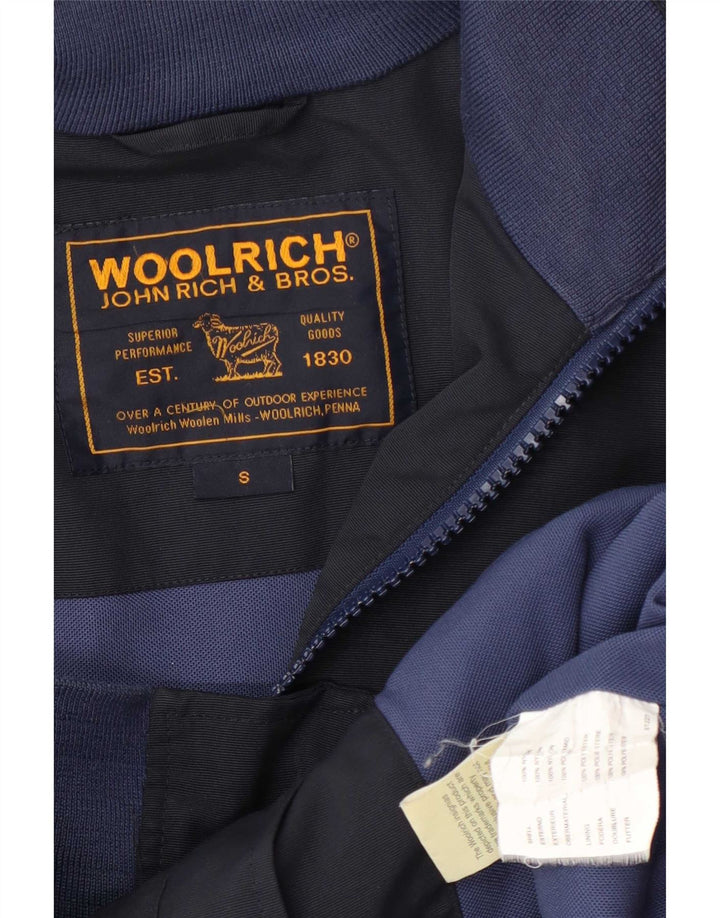 Damska kurtka bomberka oversize Woolrich UK 10, mała, granatowa, poliester