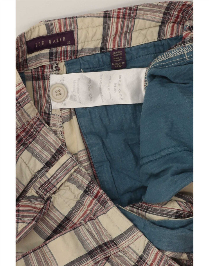 Męskie spodenki chino Ted Baker W32, średnia, wielobarwna krata, bawełniana