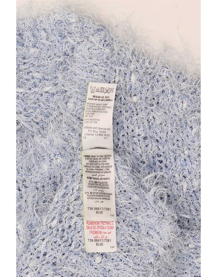 Marks & Spencer Damski sweter z okrągłym dekoltem UK 20 2XL Niebieski poliester