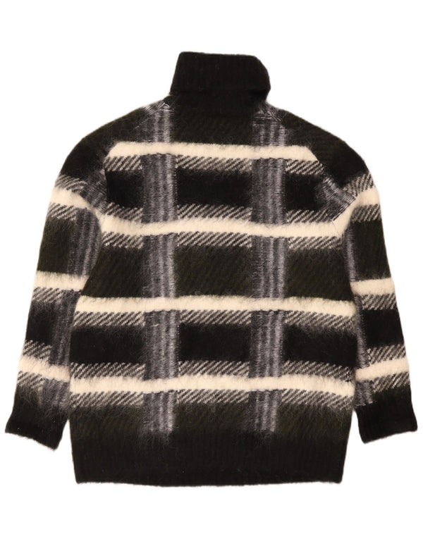 Cos Damski sweter oversize z golfem UK 14, średnia czarna krata